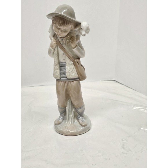 Young Shepherd Boy Lamb Zaphir Spain Vintage Figurine By Lladro - Picture 2 of 13